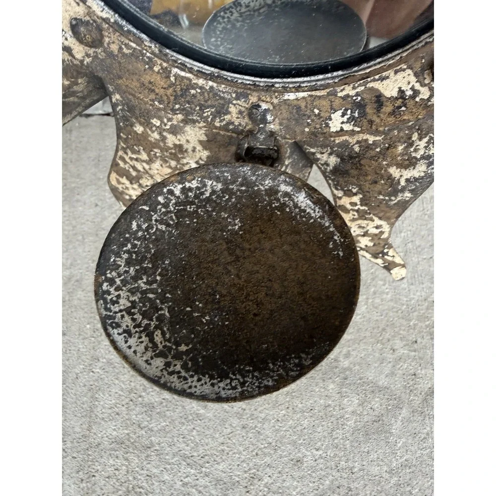 Vintage Y2k Metal Celestial Sunburst Mirror Candle Holder Bohemian 22